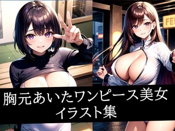 胸元あいたワンピース美女イラスト集