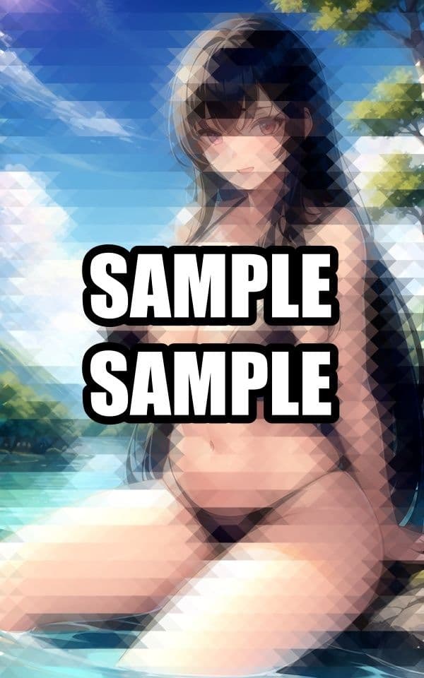 川遊びをする水着美女イラスト集 サンプル3