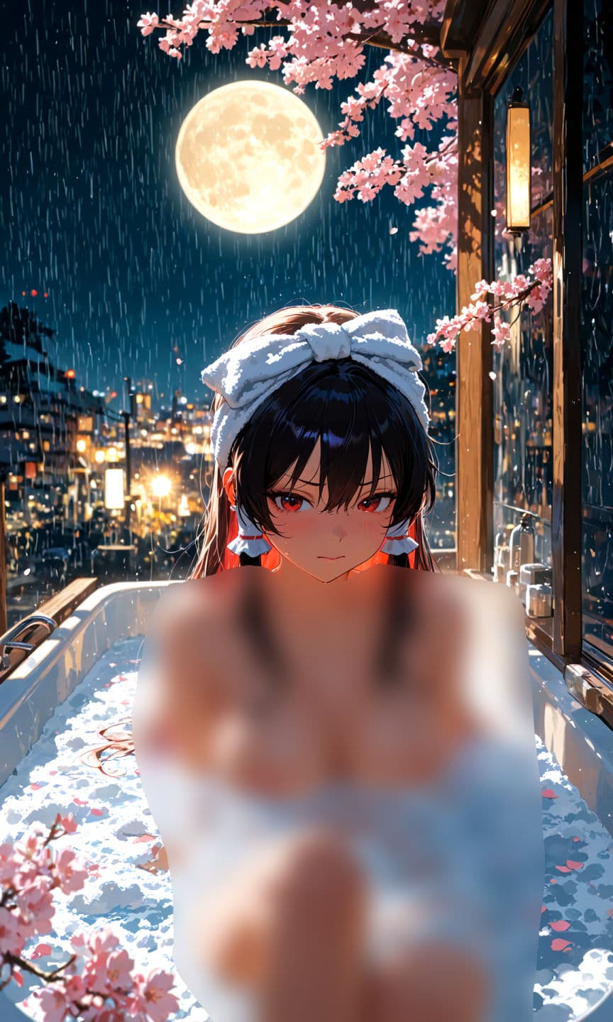 霊夢ちゃんのえっちな写真集vol.34〜春の雪の朝の風呂編〜 サンプル1