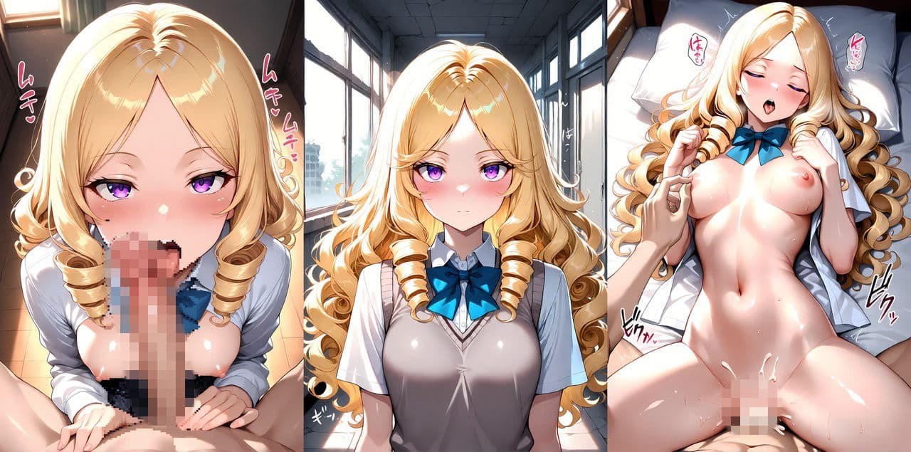 【金髪巨乳お嬢様と廃校での性生活】〜放課後の密室調教〜【高画質4K】 サンプル1