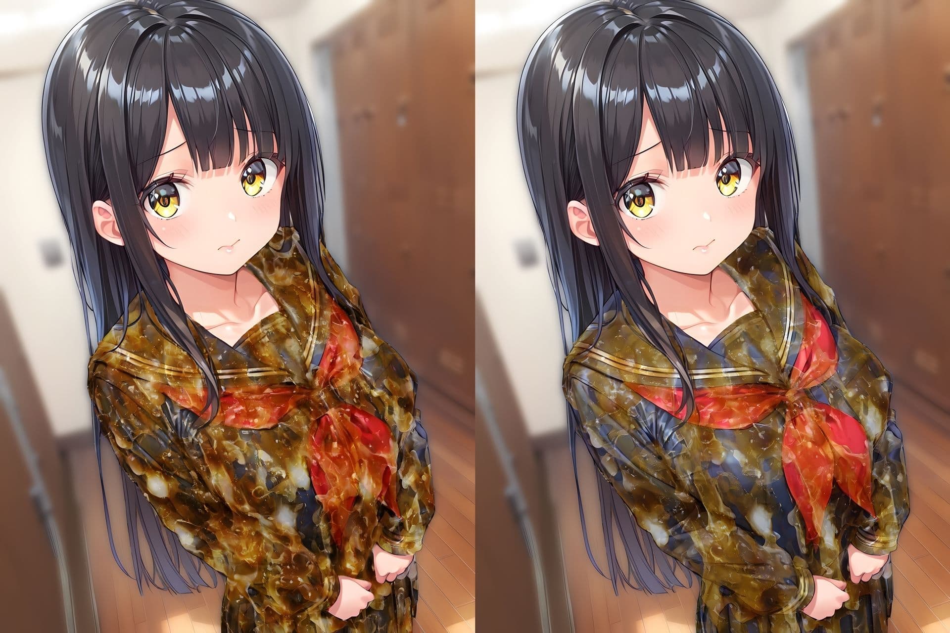 黒髪美少女のセーラー服をぶっかけ無洗浄 サンプル4
