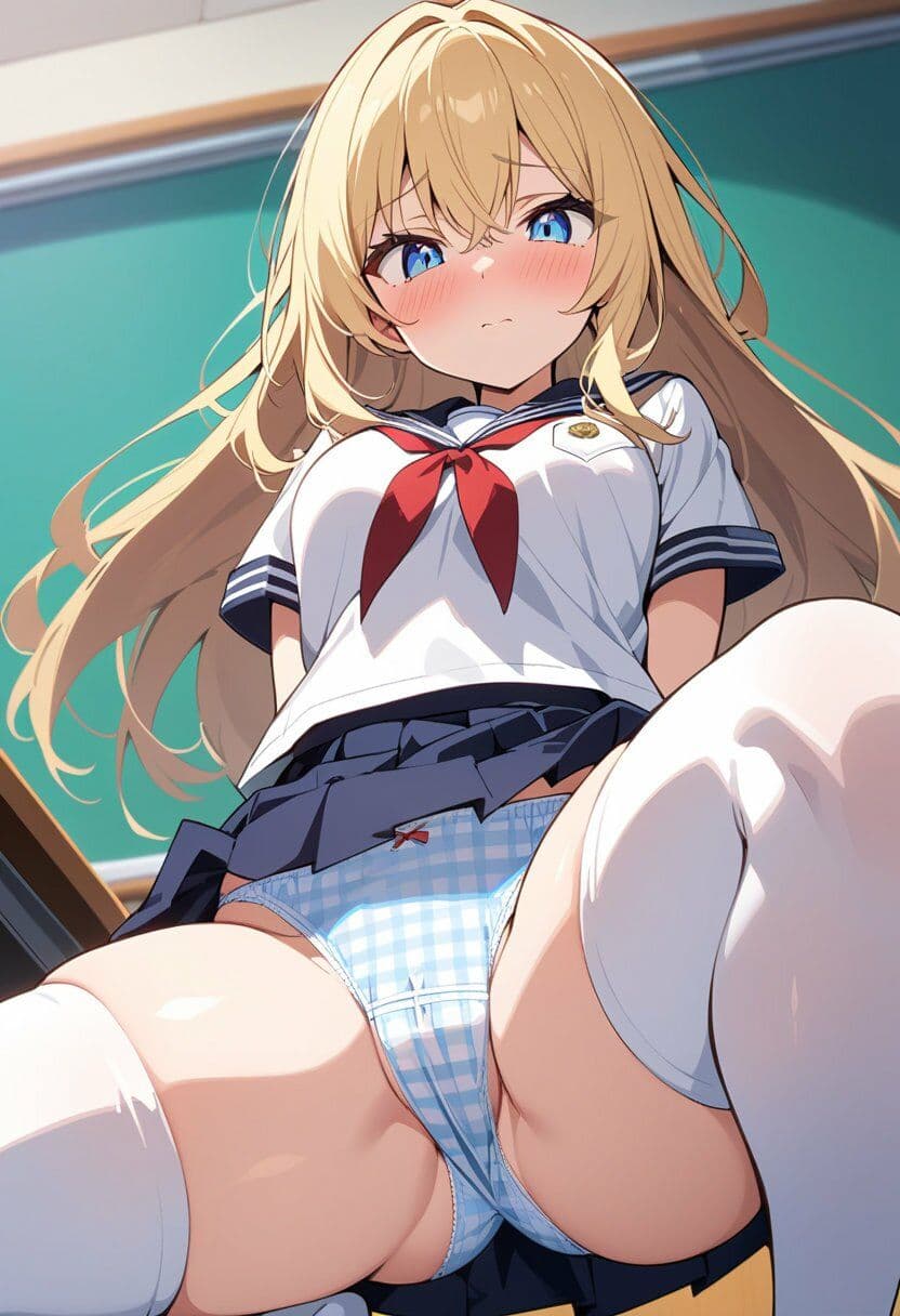セーラー服でしゃがみパンチラ200枚 サンプル9