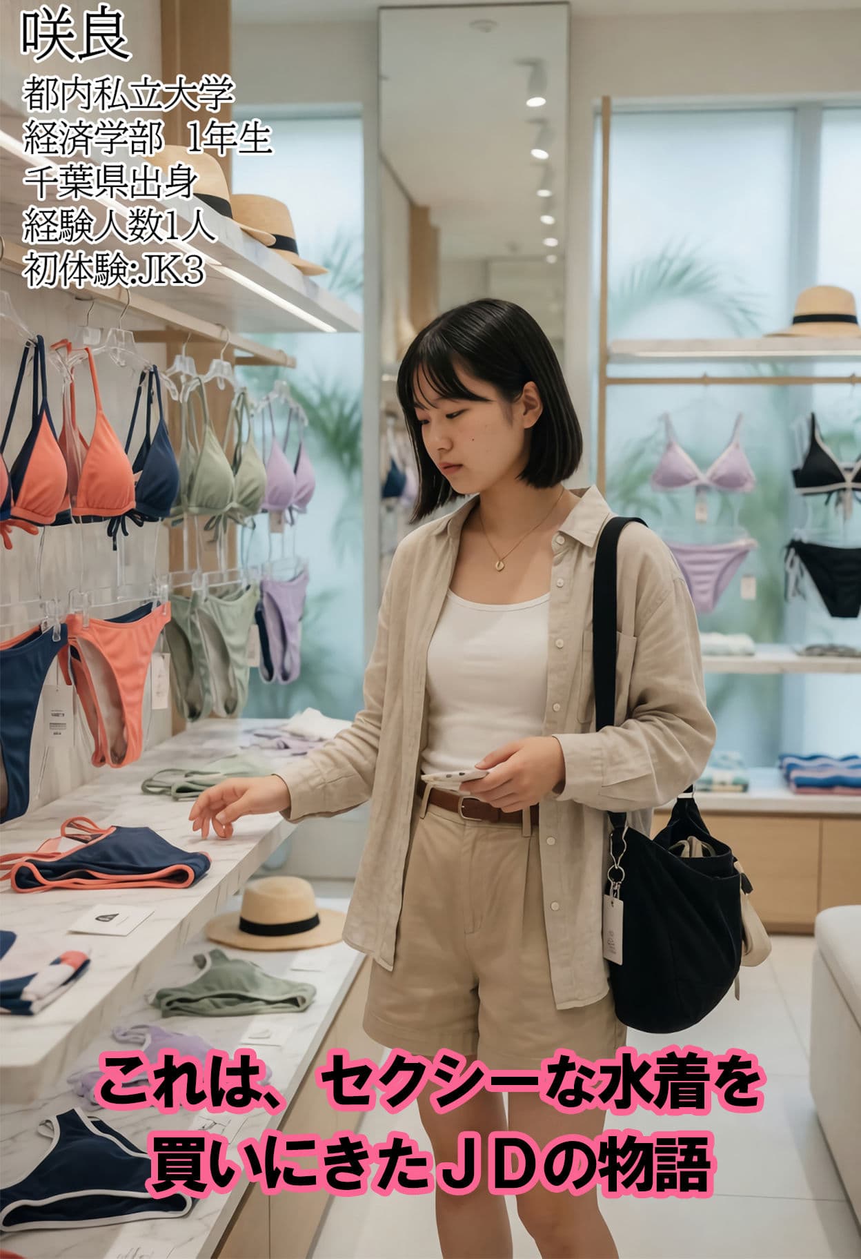 女子大生水着試着室 わたしのカラダ、こんなにエッチだったんだ・・発情そしてオナニーするJD サンプル1