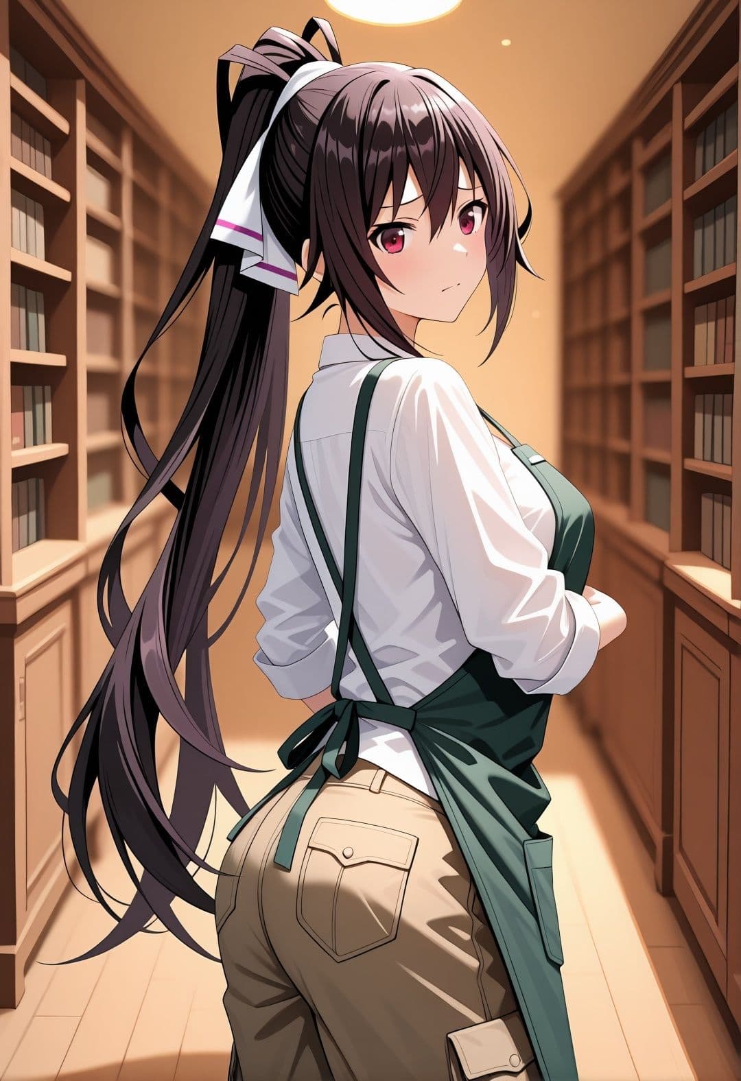 篠〇之箒インフィ〇ットストラトス図書館パロディ！裸エプロン書架痴●孕ませ絶頂凌●シチュ満載 サンプル1