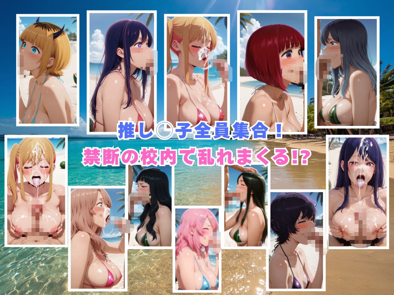 アイドルたちの卑猥なバカンス 〜南国ビーチでエッチなレッスン〜 【動画＆イラストセット】 サンプル7