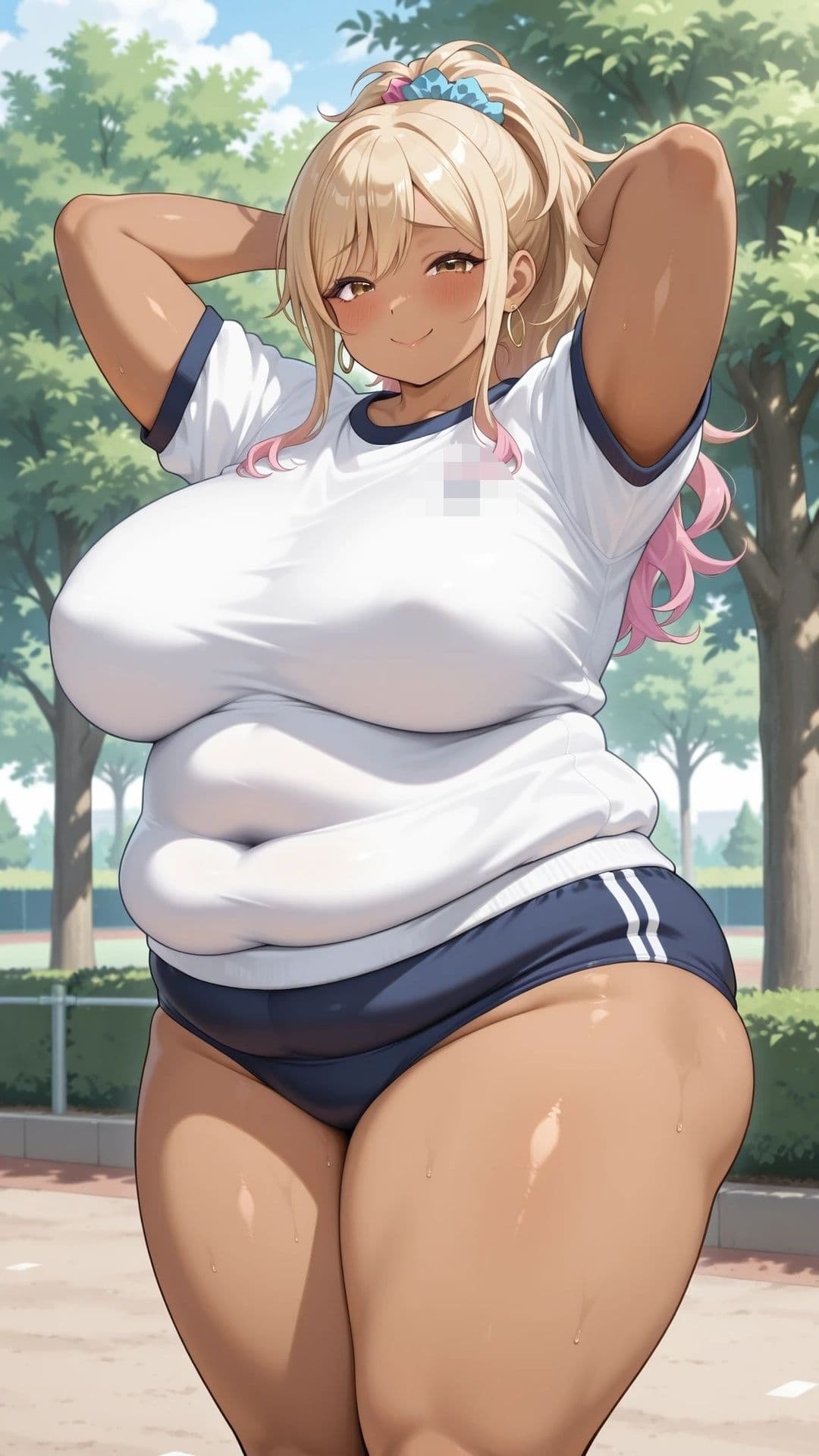 ぽっちゃりブルマ黒ギャルと公園エッチ サンプル2