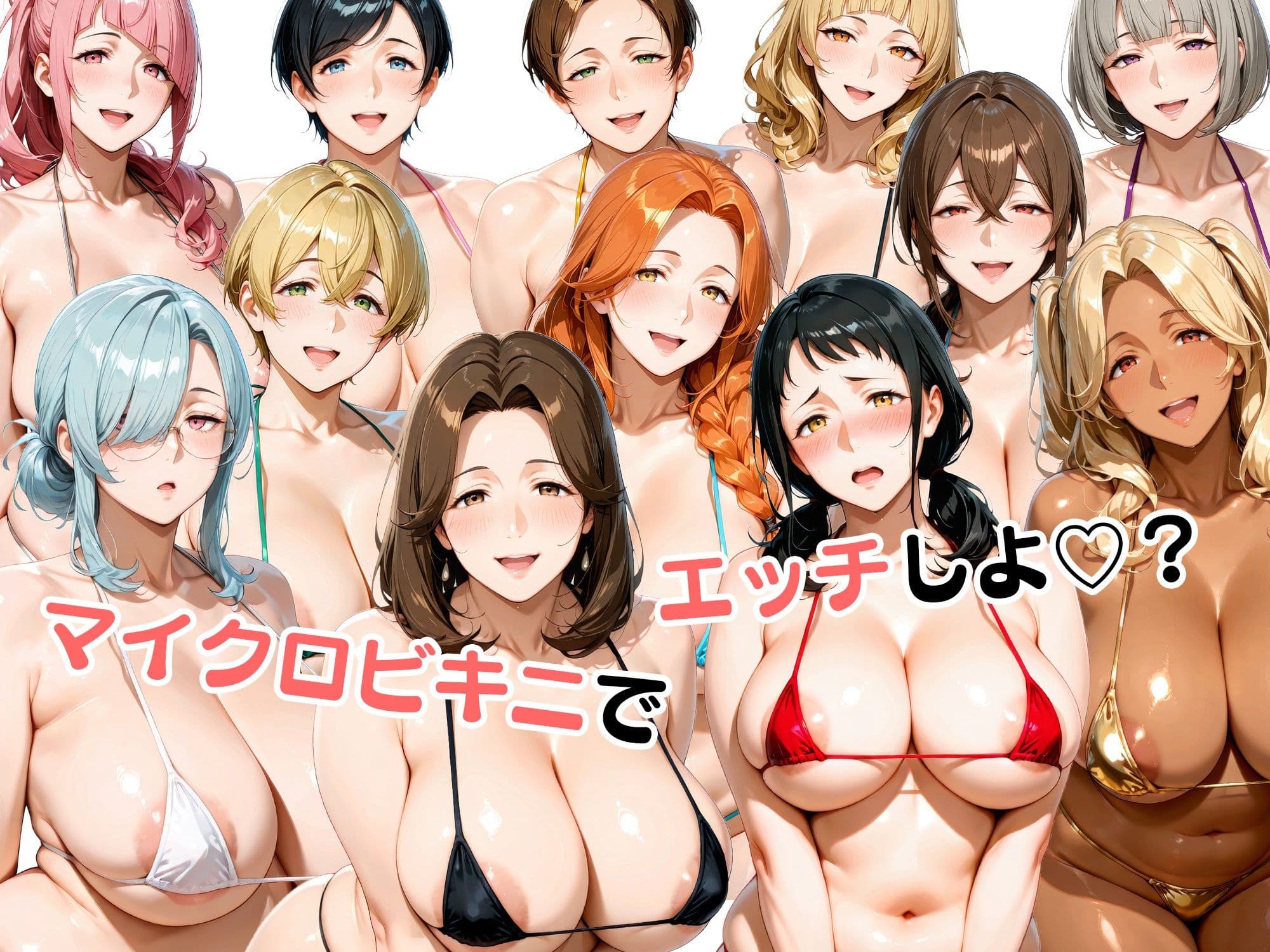 マイクロビキニで不倫セックスを楽しむ12人の人妻 サンプル10