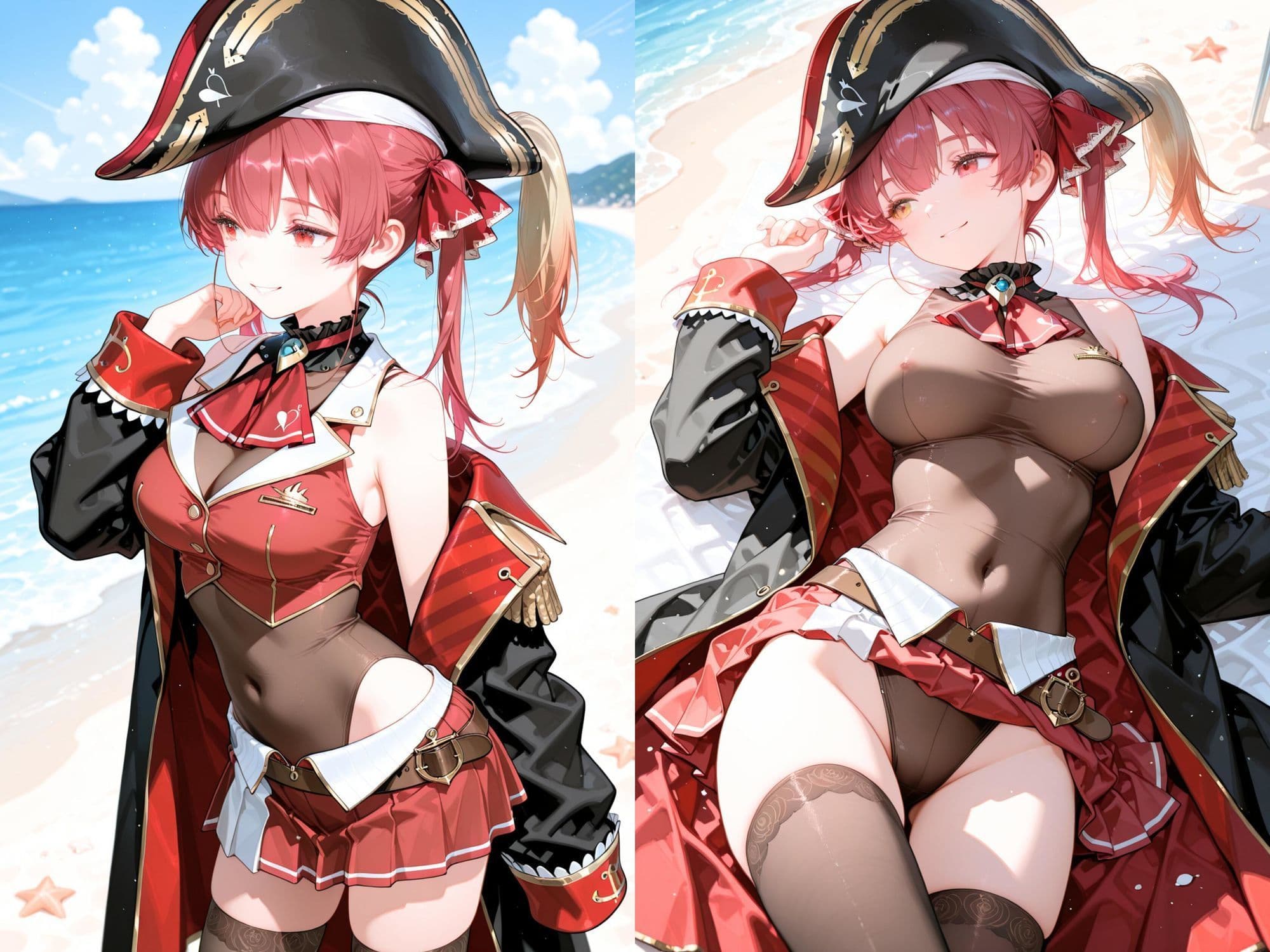 【4K動画付き】ヒロインと海辺の誘惑:宝鍾マ○ン編  ホ〇ライブ Vtuber 4K高画質 サンプル1
