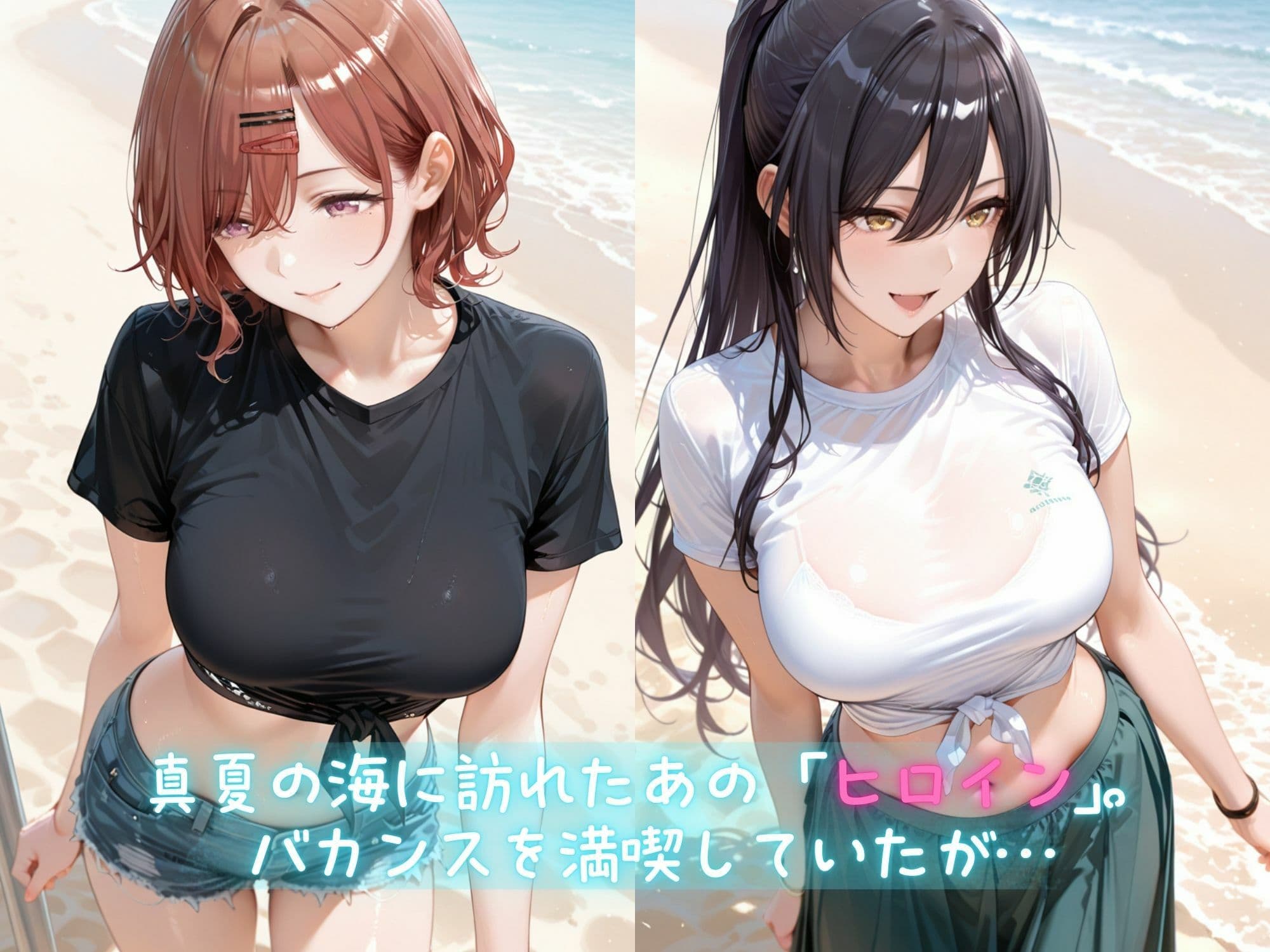 メス堕ちヒロイン  〜 ま●か＆さ●や 夏の海編 〜 サンプル1