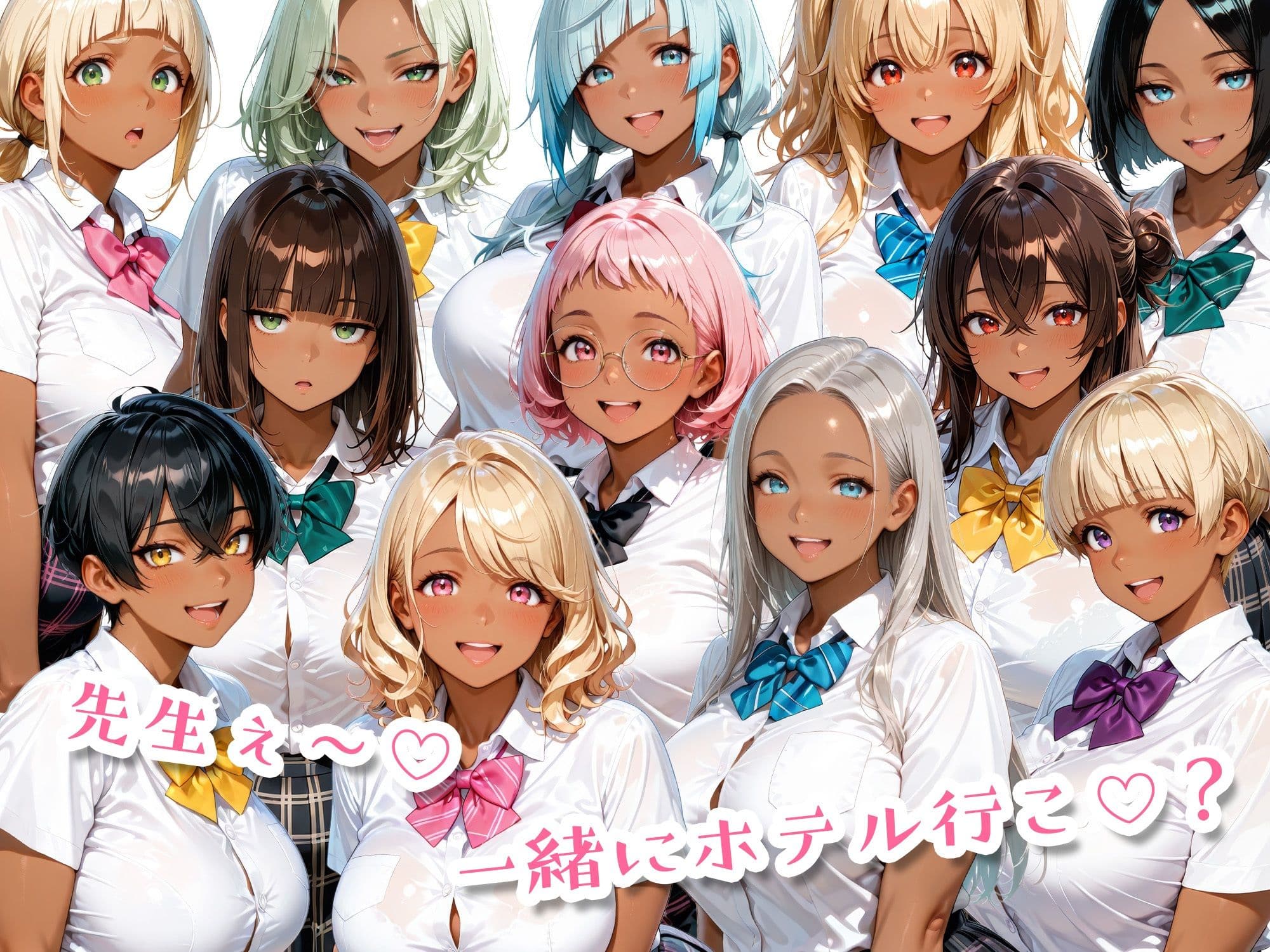 12人のムチムチ黒ギャル生徒と制服プレイ サンプル10