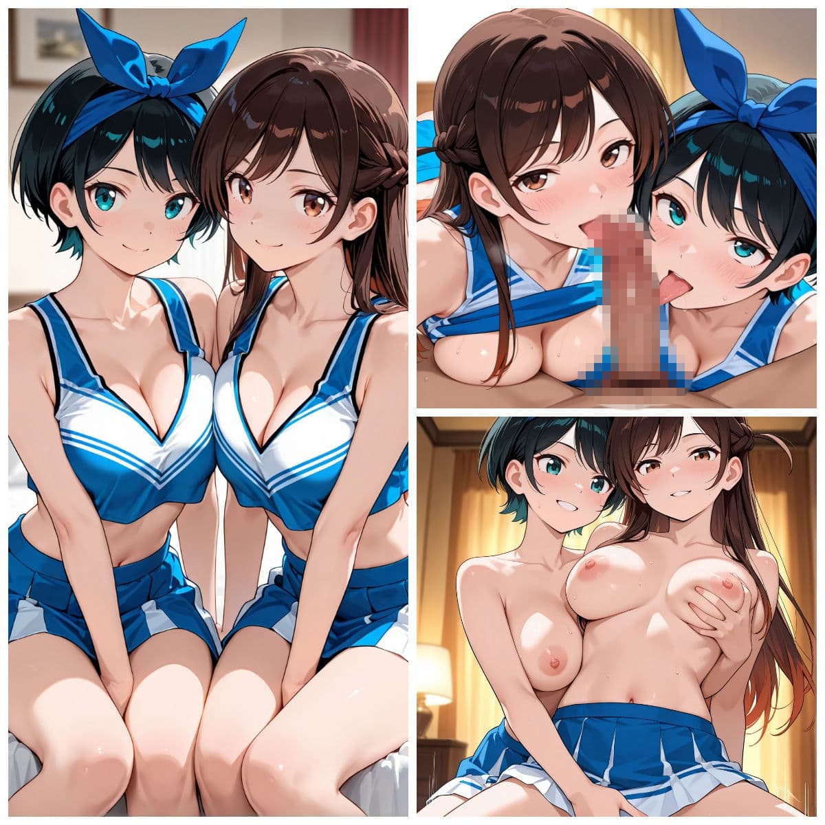 水原〇鶴と更科〇夏とえっち サンプル1