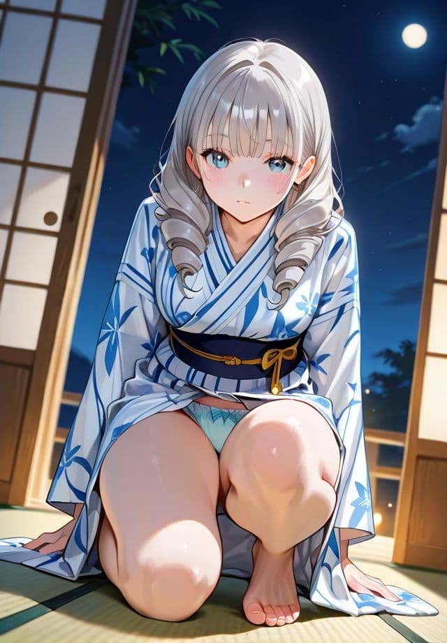 夏夜の浴衣から覗く下着 サンプル3