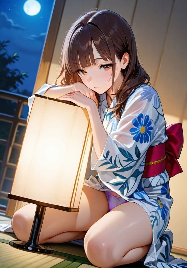 夏夜の浴衣から覗く下着 サンプル4