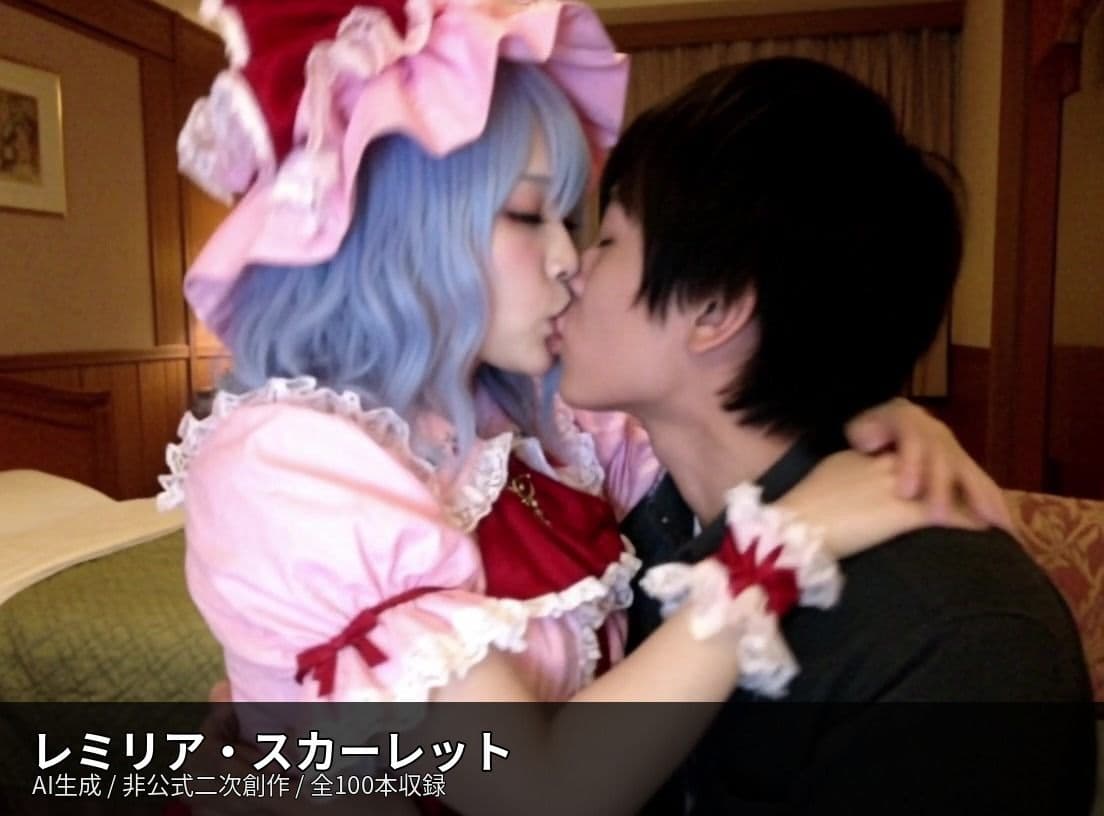 【AI生成】東方Project二次創作 濃厚キス動画集 10キャラ 100本収録 サンプル6