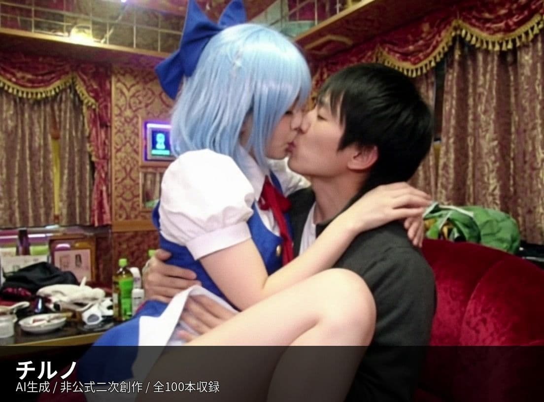 【AI生成】東方Project二次創作 濃厚キス動画集 10キャラ 100本収録 サンプル9