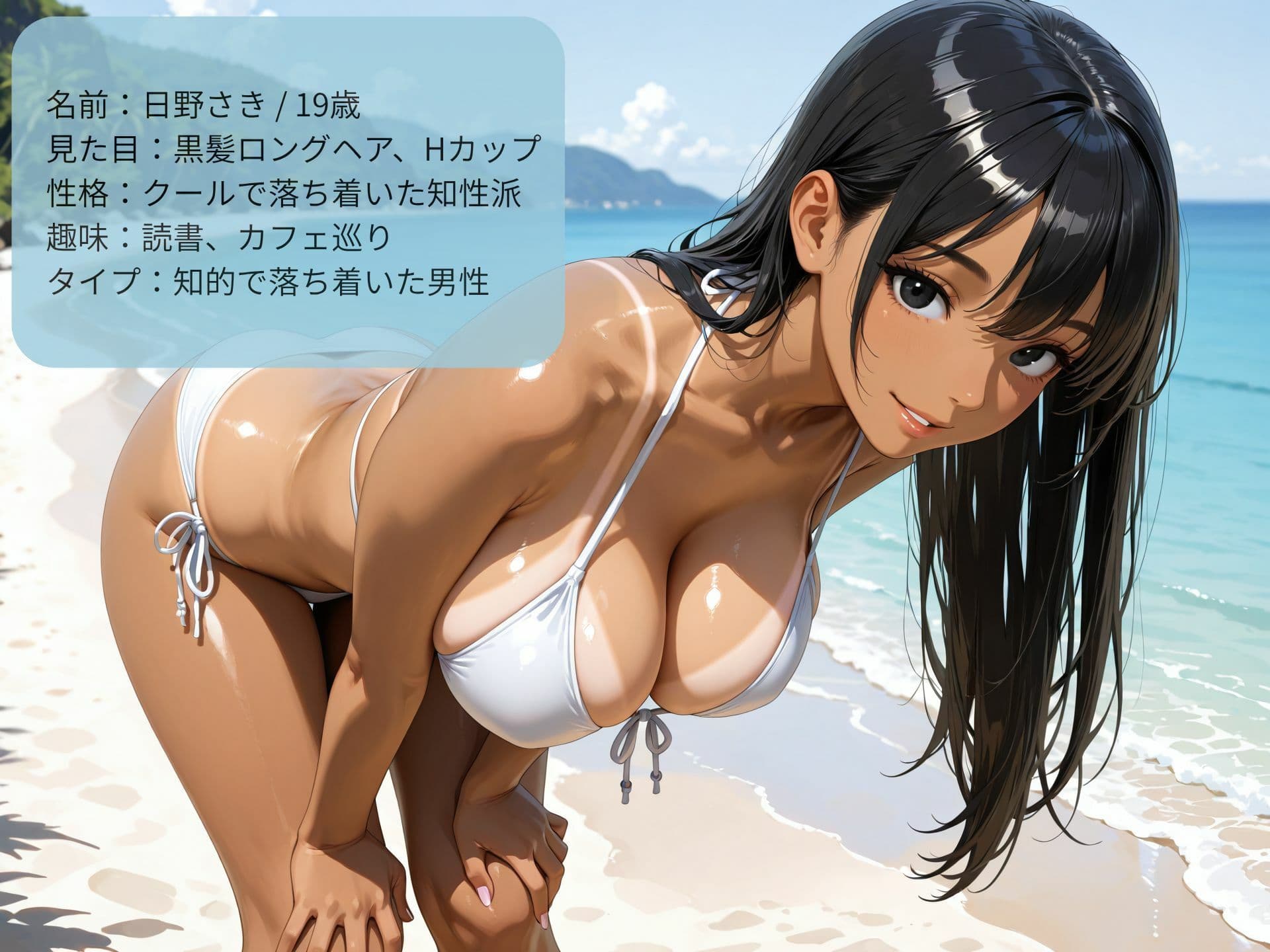 巨乳黒ギャルビッチに逆ナンされてビーチで生ハメ！ サンプル5