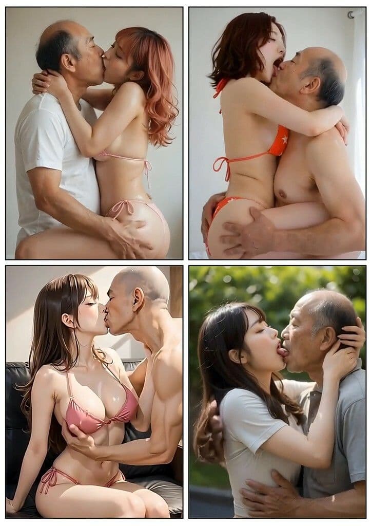 美女とおじさんのディープキス キス好き大集合♪3 サンプル4