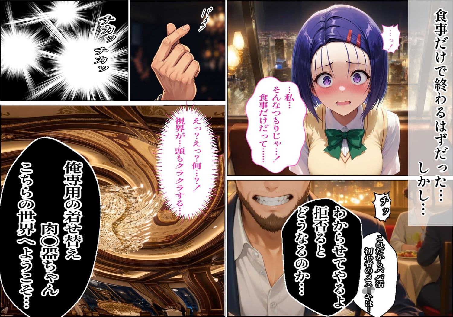 【パパ活×催〇】放課後の裏バイト-パパ活初心者の処女J〇が催〇で『パパ専用着せ替え肉便器』になっちゃった話-西連〇春菜- サンプル3