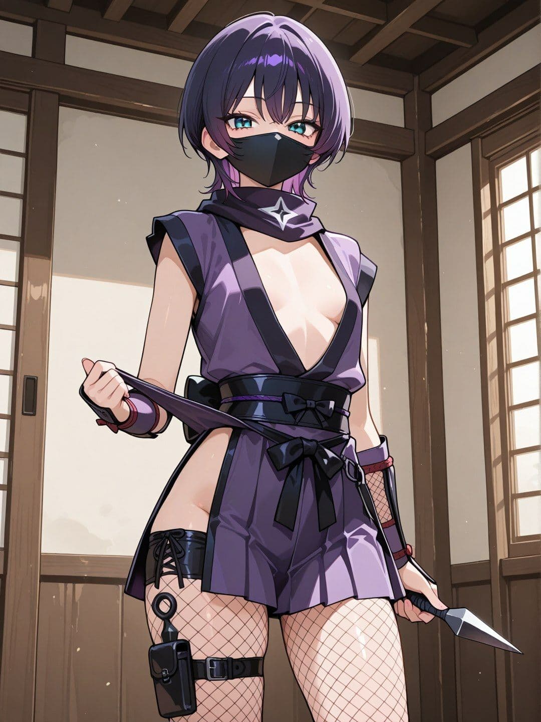捕らわれた紫髪くノ一 〜潜入任務の果てに〜【R-18 AI CG集】 サンプル2