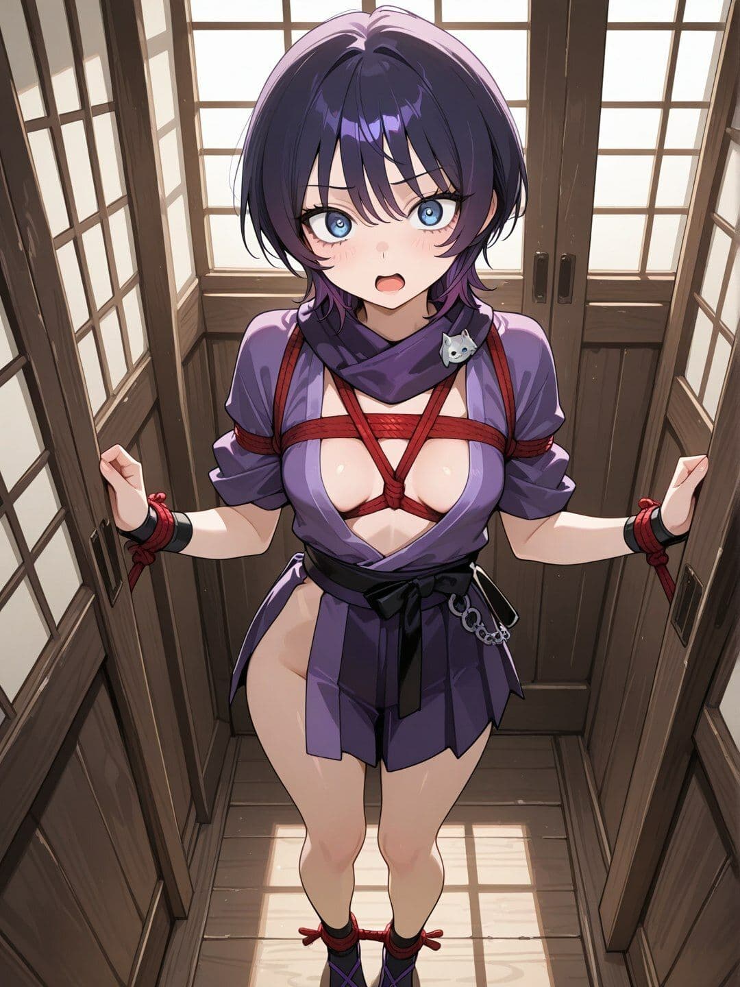 捕らわれた紫髪くノ一 〜潜入任務の果てに〜【R-18 AI CG集】 サンプル4