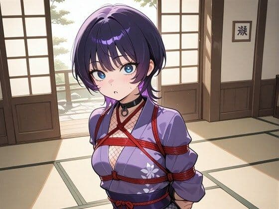 捕らわれた紫髪くノ一 〜潜入任務の果てに〜【R-18 AI CG集】
