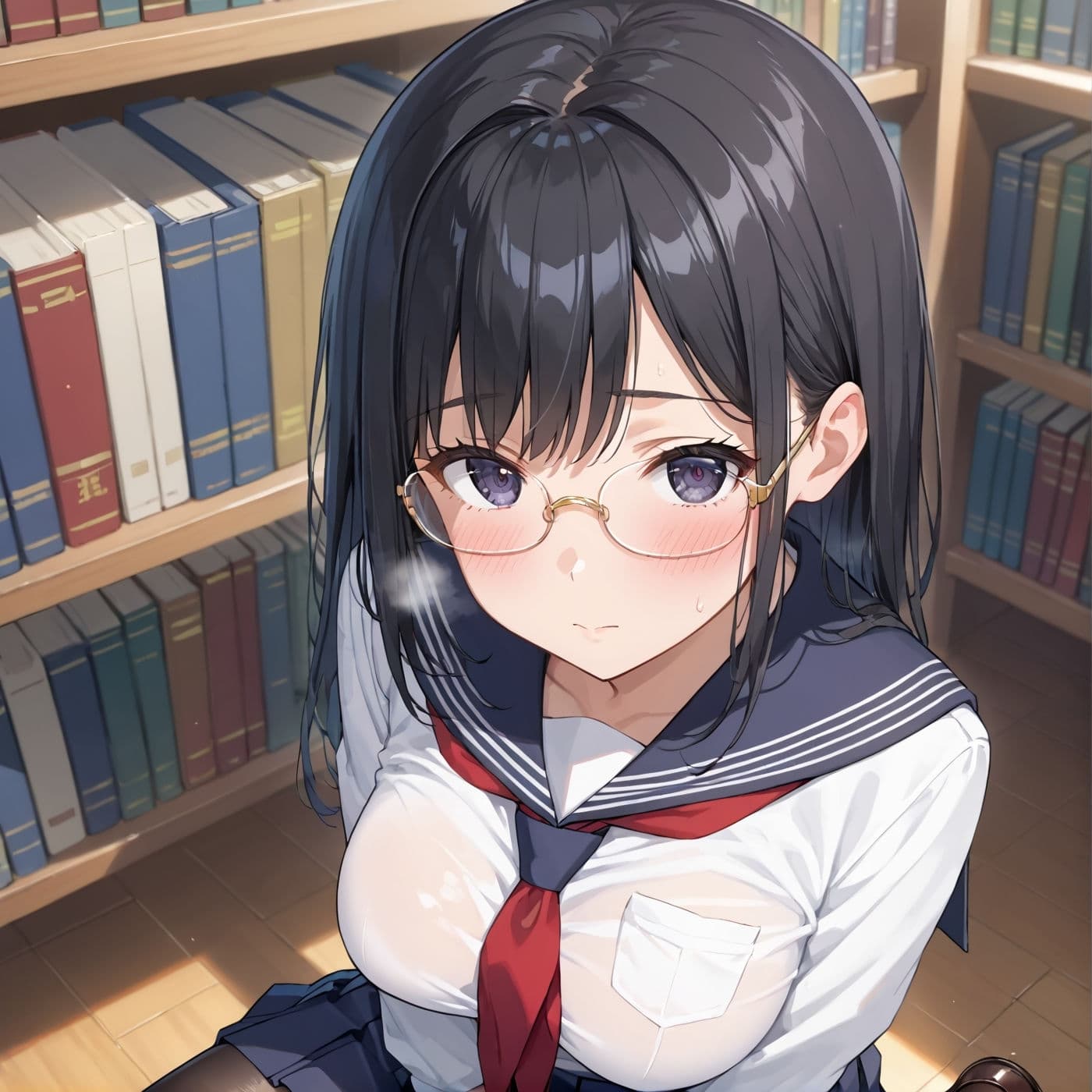 学園性活！図書委員と官能的な秘め事7【メガネ美少女の厳選CG500枚収録】 サンプル2