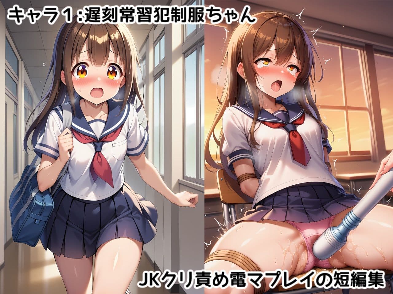女子校生お仕置きクリ電マ〜些細なミスでお仕置きクリ電マ調教のやりすぎアクメ処刑させられちゃう女子校生達の短編CG集 サンプル1