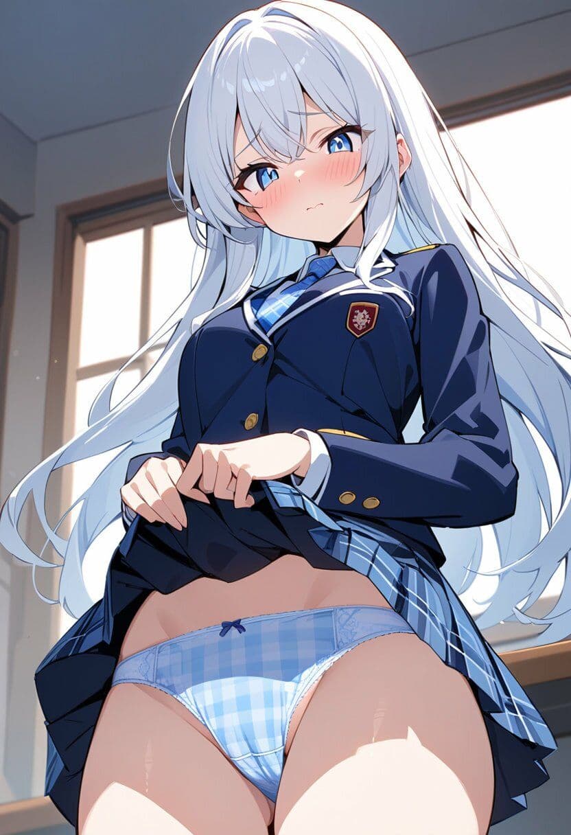 ブレザー服でスカートたくし上げパンチラ200枚 サンプル3