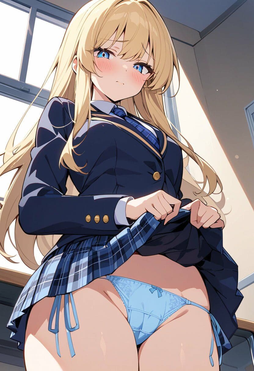 ブレザー服でスカートたくし上げパンチラ200枚 サンプル9