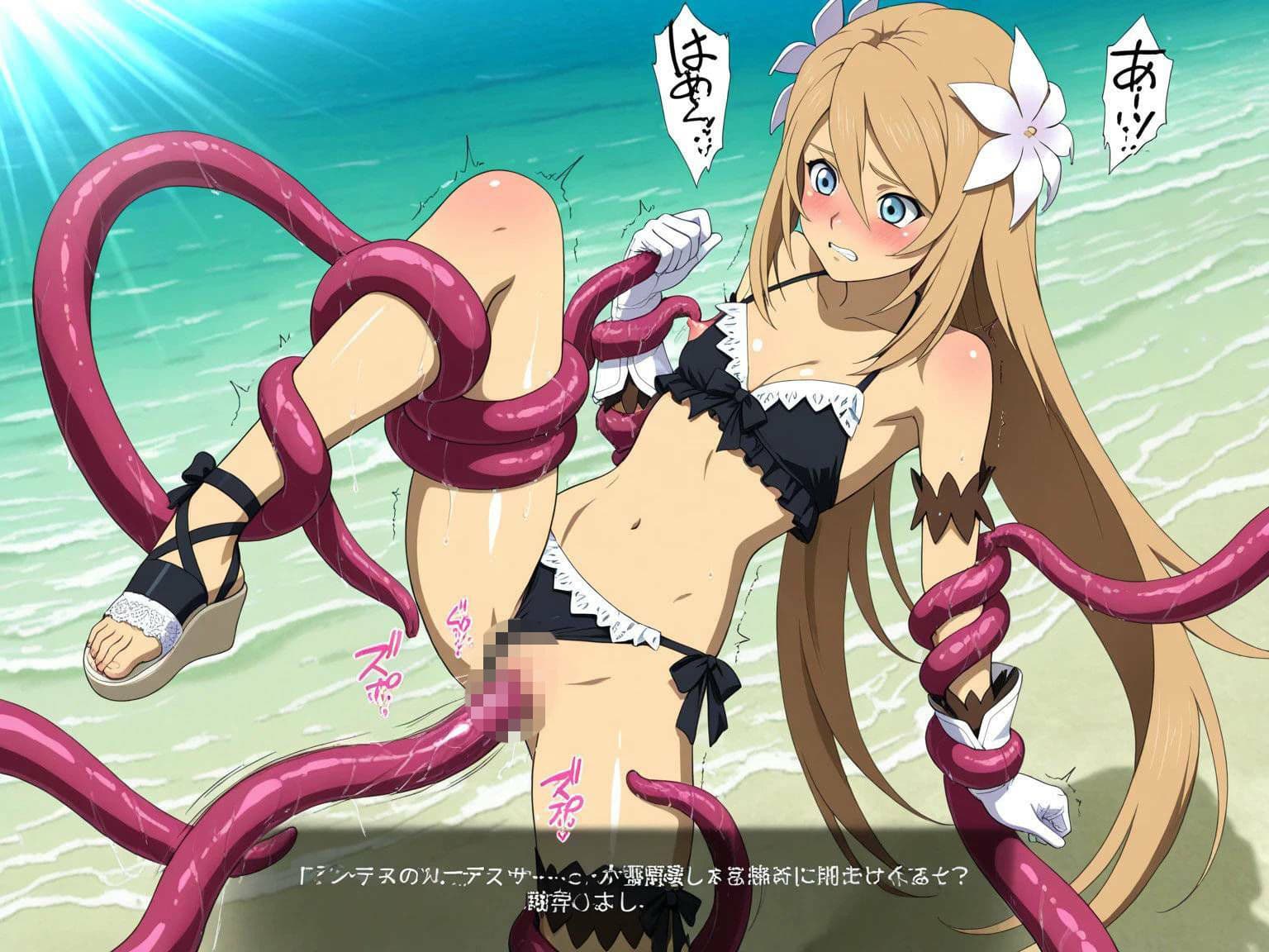 テ〇ルズ  水着  触手  生成AIエロ画像 サンプル3