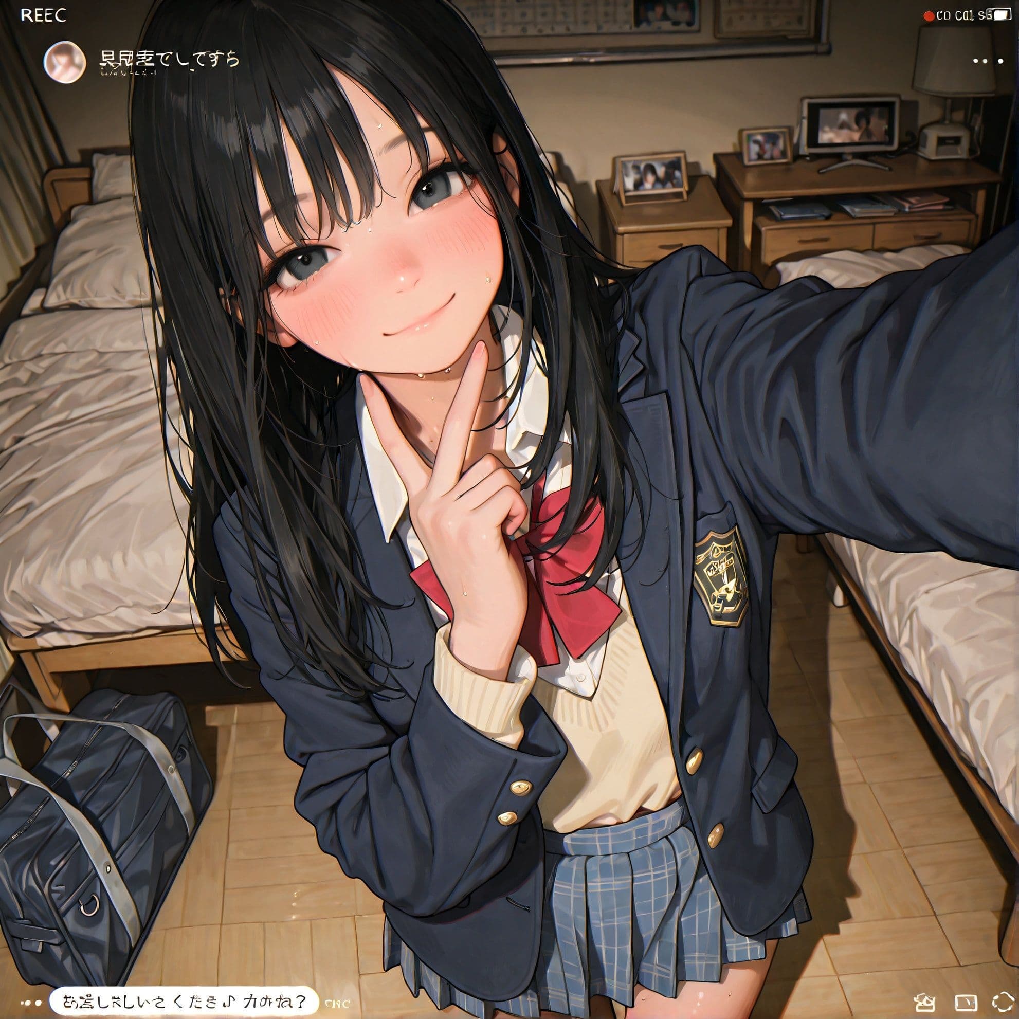 【500枚】えっちな配信をしていた 幼馴染JK サンプル1