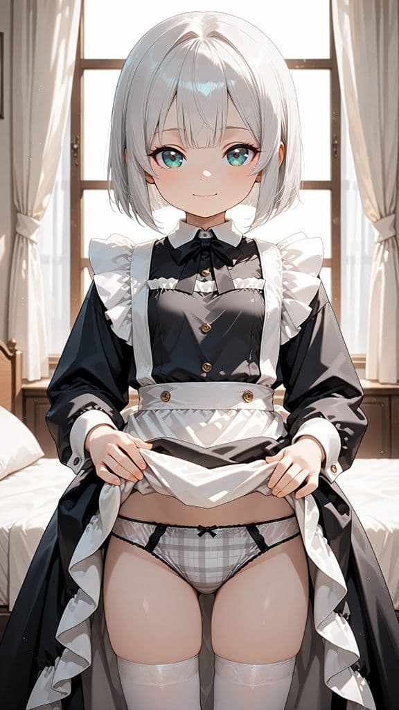 銀髪ショートカットの妹がパンツを見せて誘惑してくるCG集 サンプル8