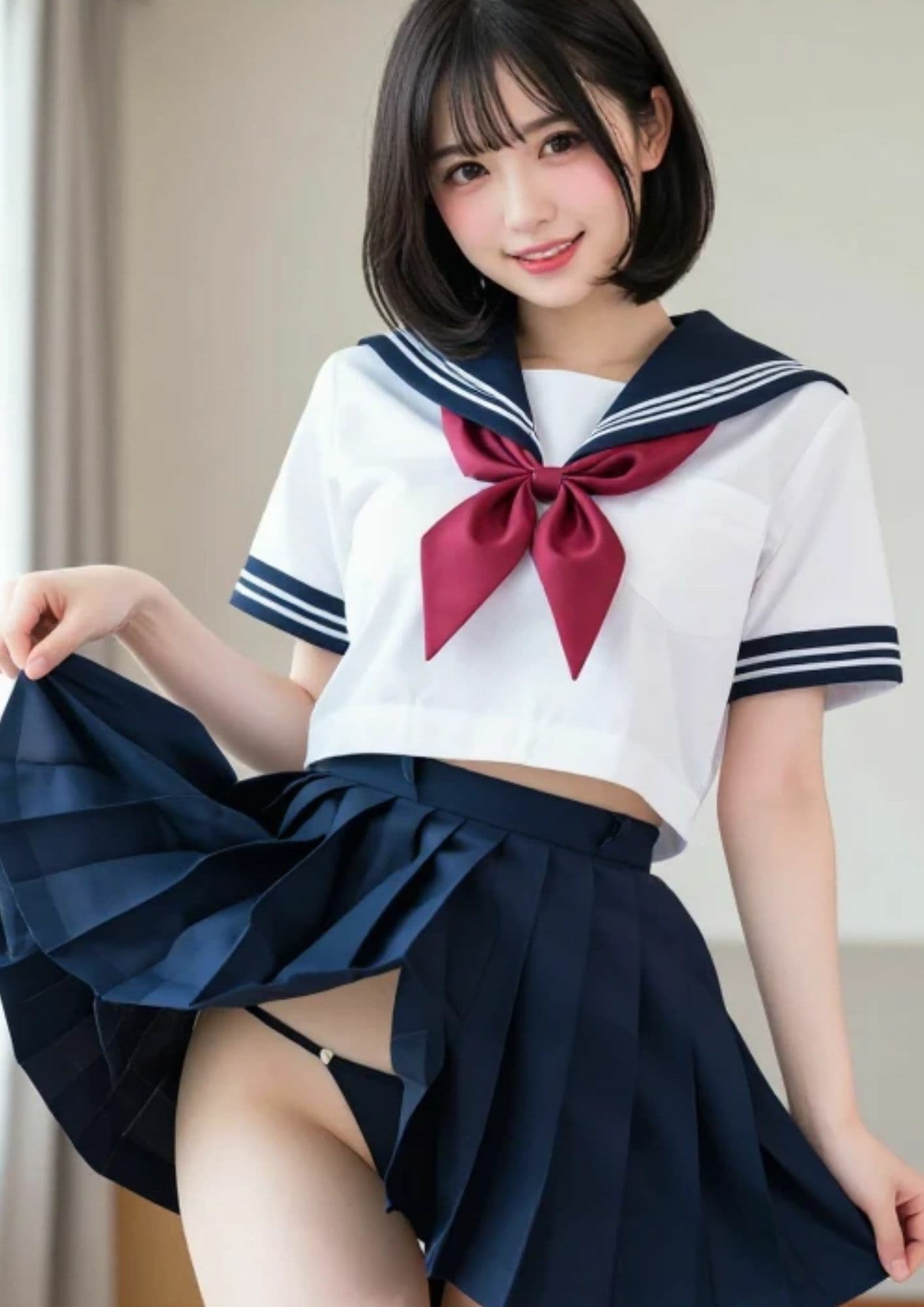 AI美女写真集VOL.4 ショートヘアお姉さん「AIななみ」のコスプレ画像集♪ サンプル7