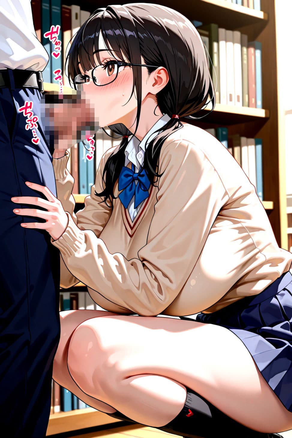 放課後、図書室、物陰で。 サンプル6
