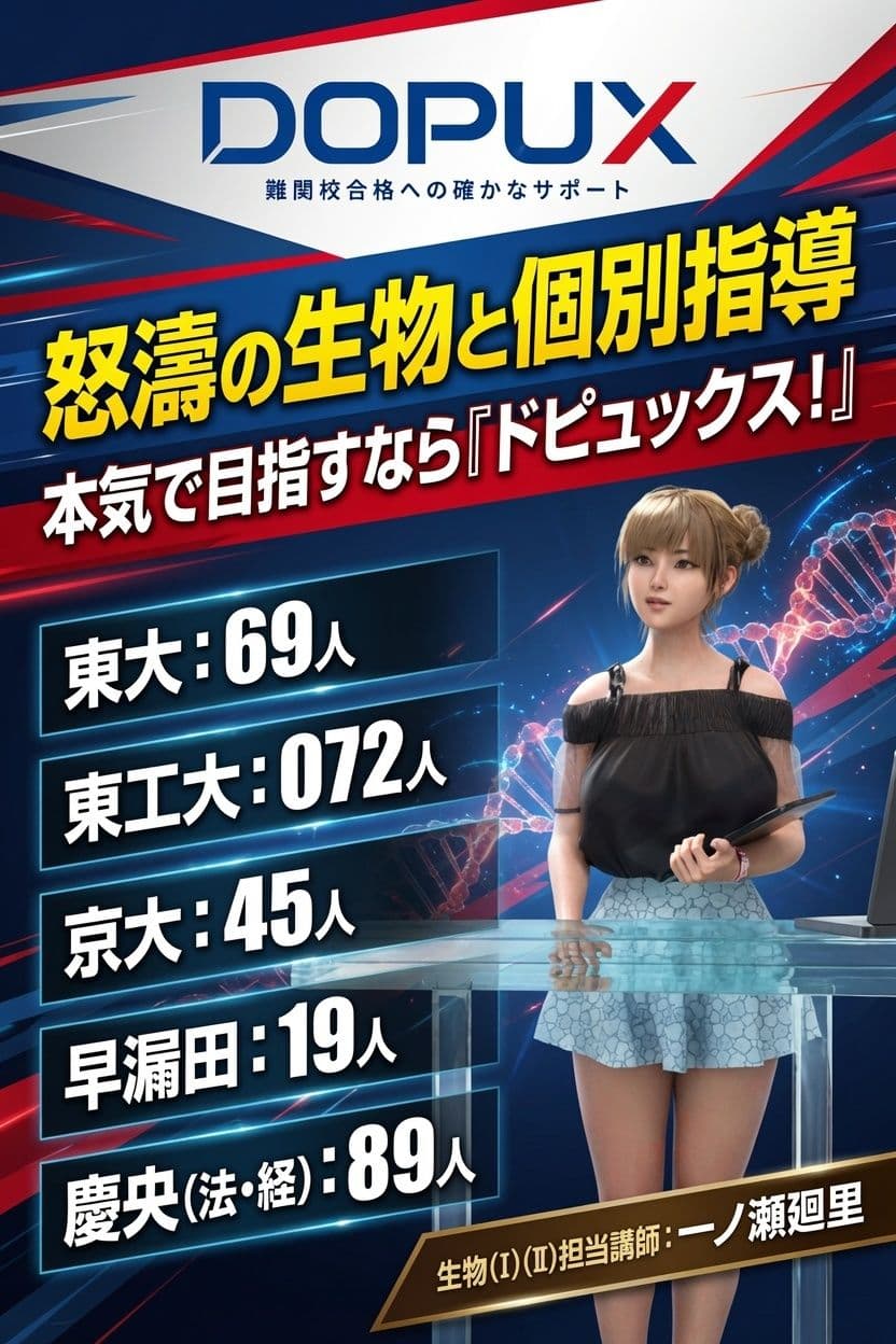 【▲20】一ノ瀬廻里 大学に進学し強豪予備校『DOPUX（ドピュックス』で生物I，IIを教える名物講師に！（Vol.013:劣性） サンプル1