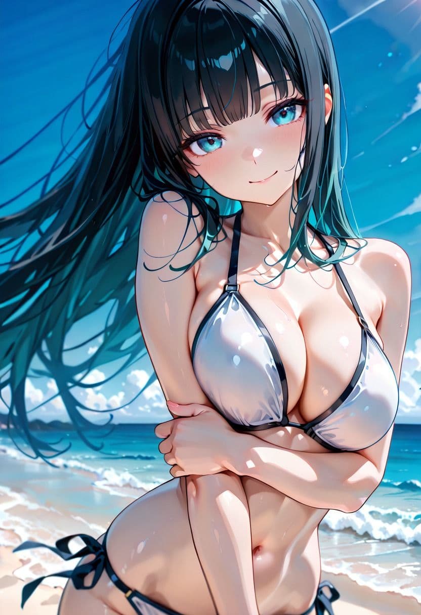 ビキニ美女たちと真夏のビーチで濃厚生ハメSEX  巨乳グラドルのマル秘撮影会 サンプル1