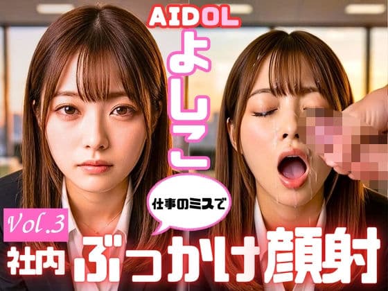 AIDOLよしこ ぶっかけシリーズvol.3 社内で仕事のミスをしたよしこに顔射3連発＋アヘ顔生挿入！