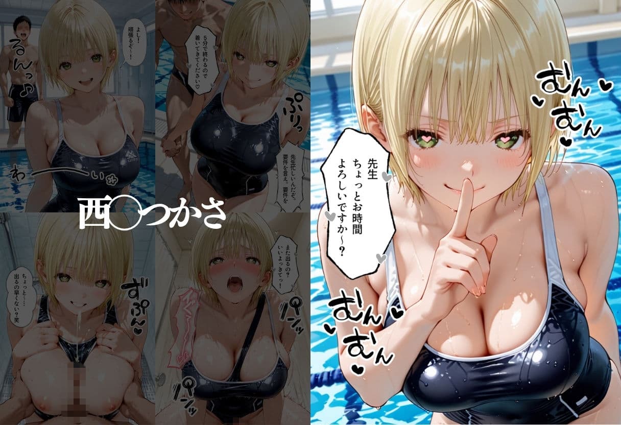 先生！中出ししていいから水泳のテスト合格にして？ いち●100％編 サンプル1