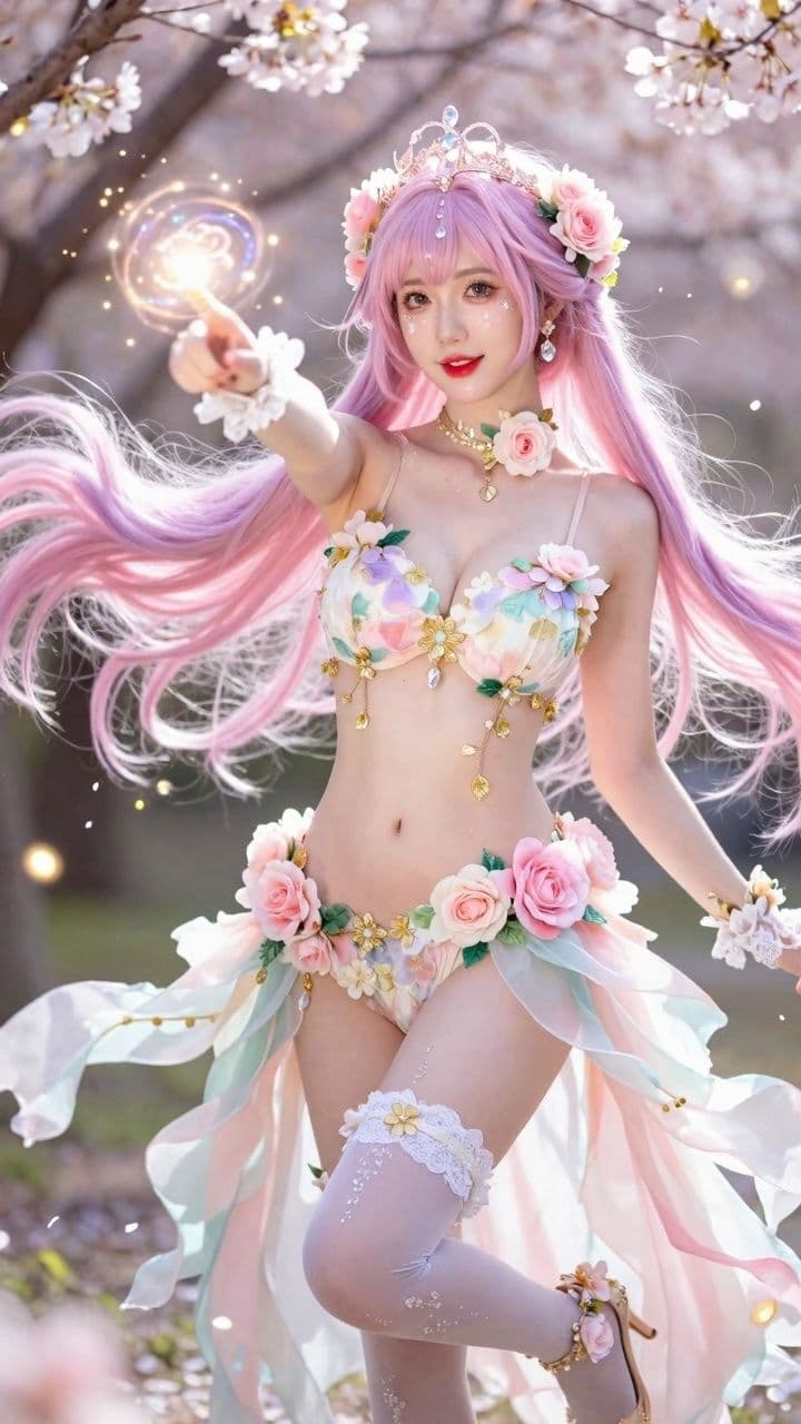【AIコスプレ美女アイドルシリーズ ＃005 MV ＆ 写真集】〜Me or the Flowers / 星乃音ぴこ〜 サンプル1