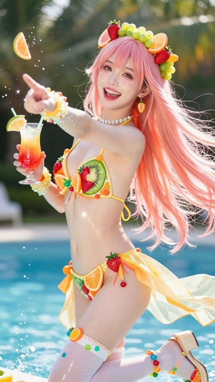 【AIコスプレ美女アイドル ＃006 MV ＆ 写真集】ー星乃音ぴこ  ー  Fresh Fruit Love サンプル1
