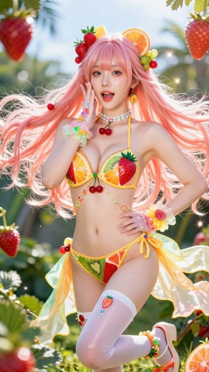 【AIコスプレ美女アイドル ＃006 MV ＆ 写真集】ー星乃音ぴこ  ー  Fresh Fruit Love サンプル2