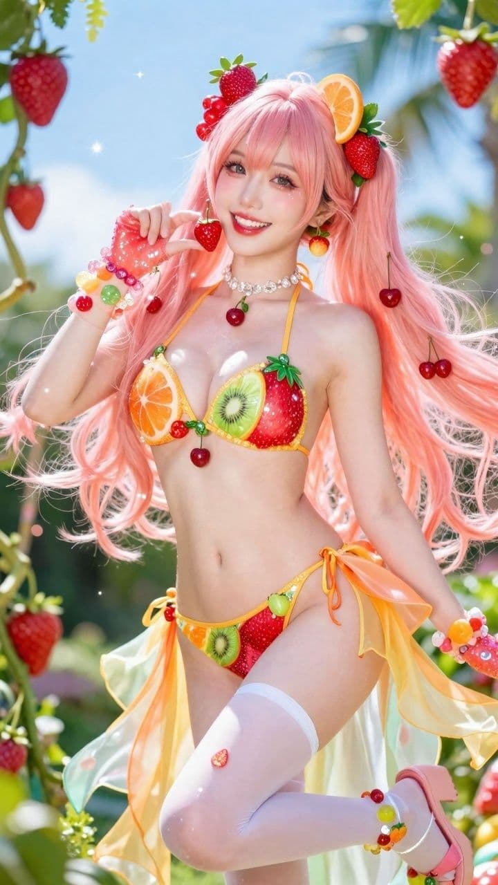 【AIコスプレ美女アイドル ＃006 MV ＆ 写真集】ー星乃音ぴこ  ー  Fresh Fruit Love サンプル3