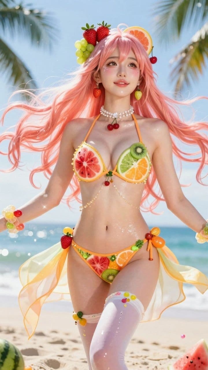 【AIコスプレ美女アイドル ＃006 MV ＆ 写真集】ー星乃音ぴこ  ー  Fresh Fruit Love サンプル4