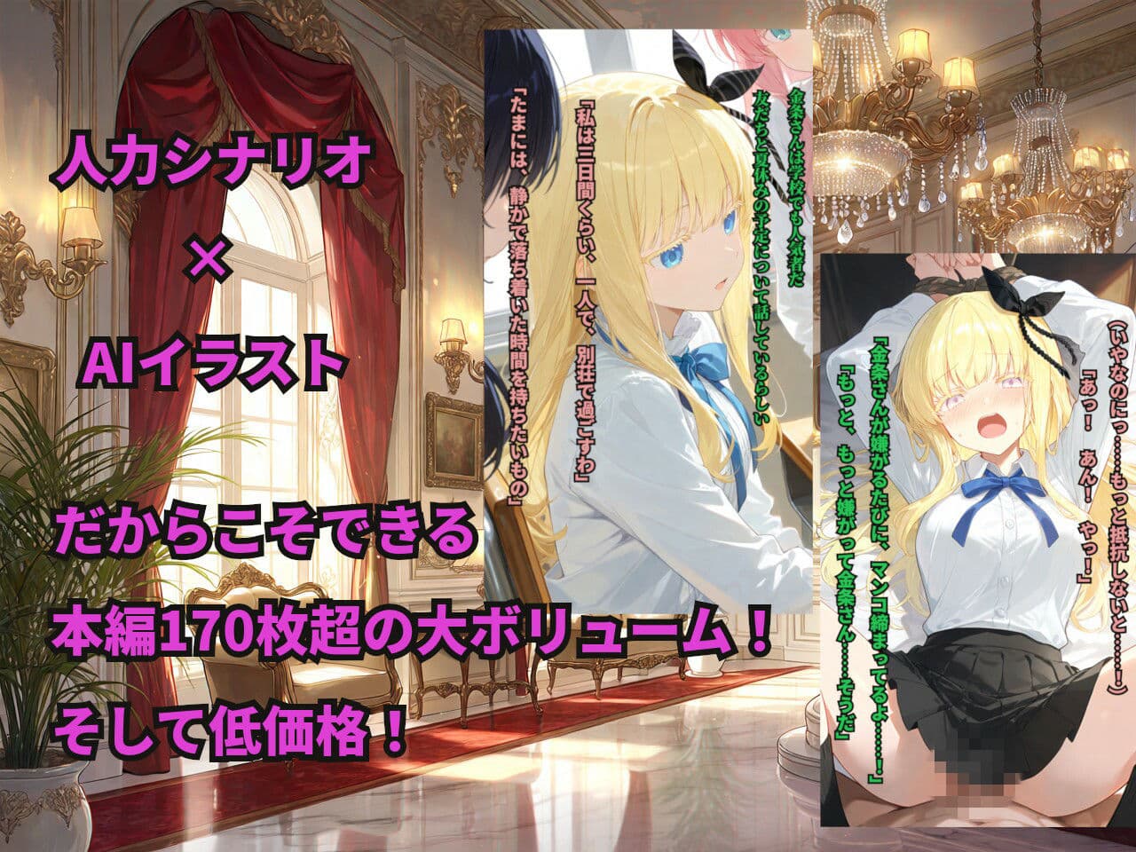 憧れの金髪お嬢様なクラスメイトが別荘で三日間ひとりきりになると知ったあなたは…… サンプル3