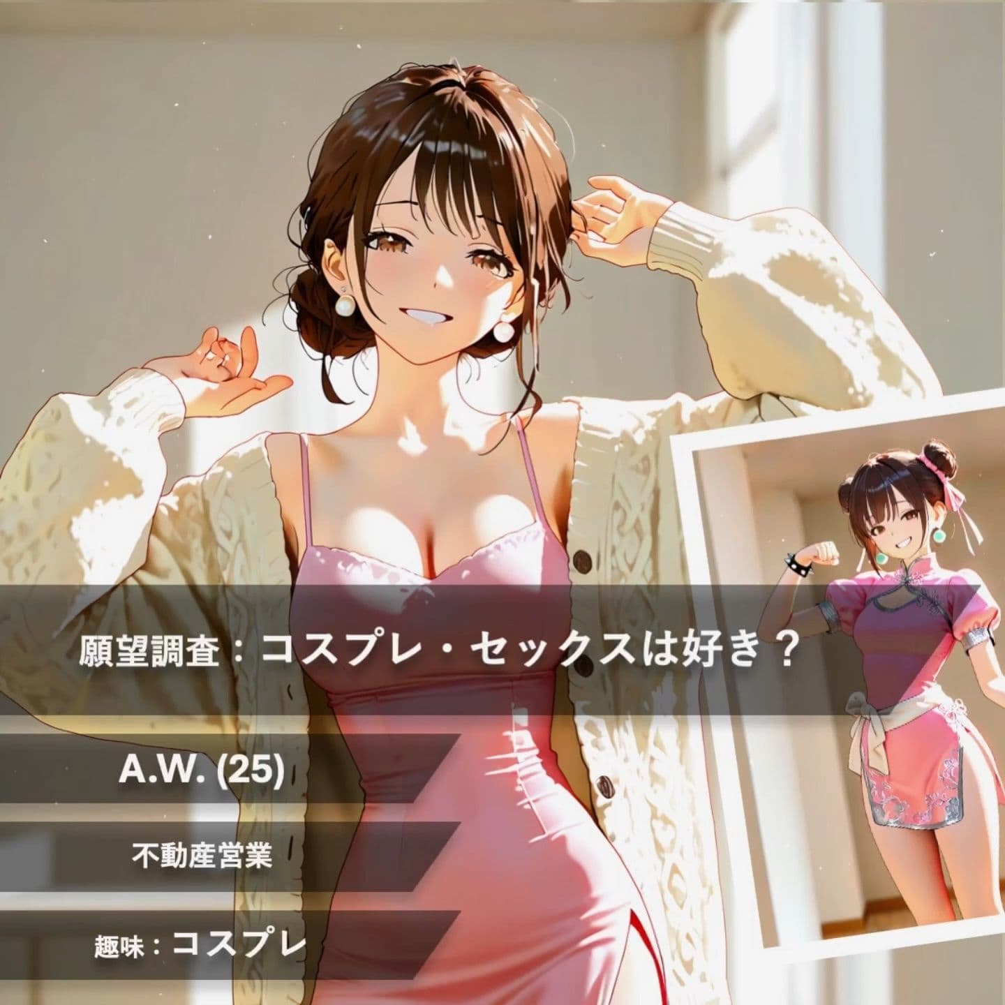 【フルボイス:約6分】快感に吹き飛んだコスプレイヤーの矜持、自ら衣装を手にハメ懇願で腰振りセックス【実験的作品:願望時間と賢者時間＃6】 サンプル1