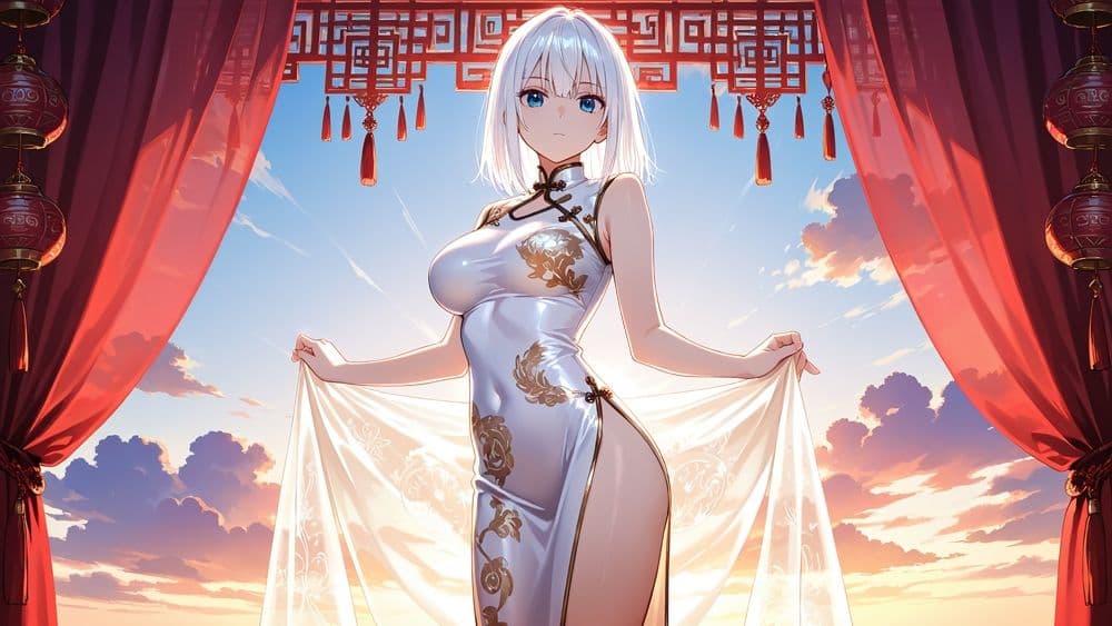 爆乳白髪青眼と深紅髪グラビア羞恥調教プライベート撮影 サンプル4