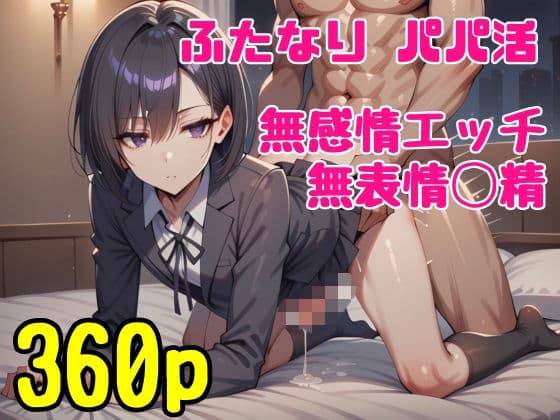 ふたなりJKがパパ活でおじと無表情エッチ