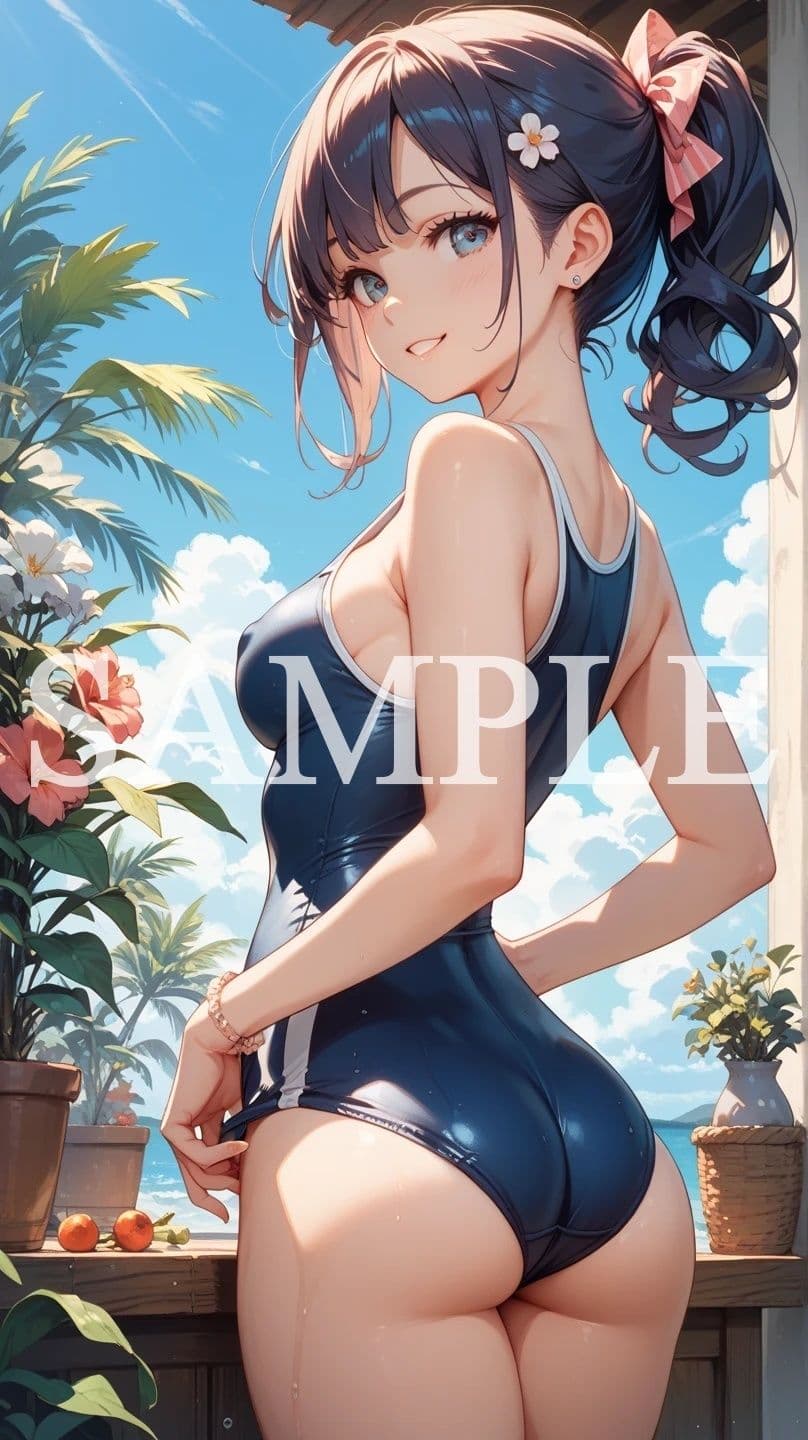 【豪華500枚セット】Blue Swimsuit サンプル3