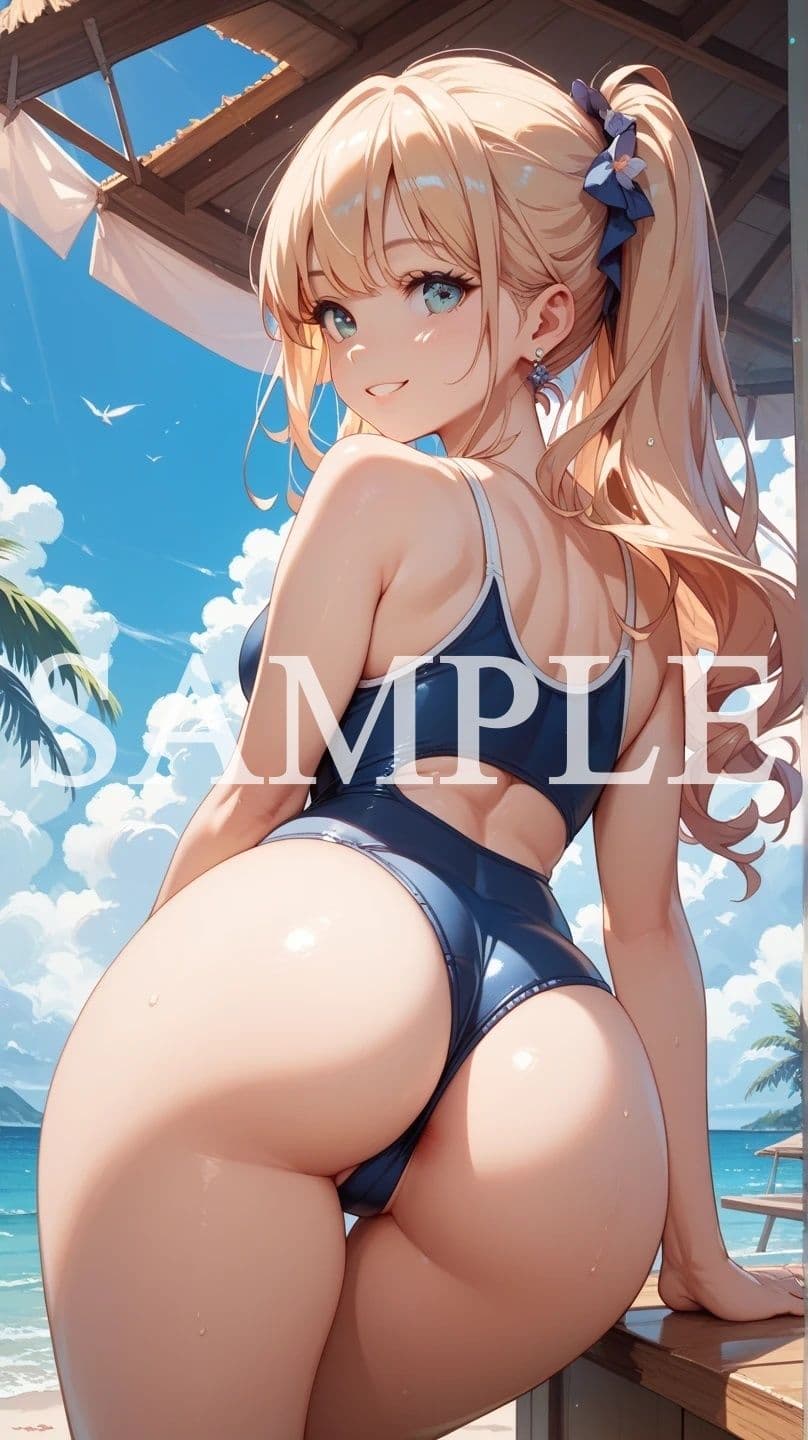 【豪華500枚セット】Blue Swimsuit サンプル4