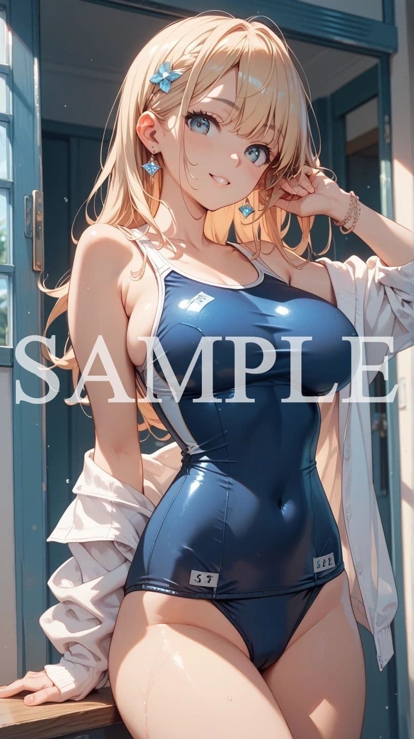 【豪華500枚セット】Blue Swimsuit サンプル6